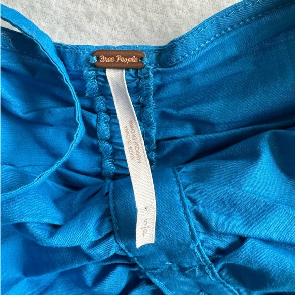 Free People Mini Dress Strapless Blue Pleated Bodycon Size S - Picture 5 of 8